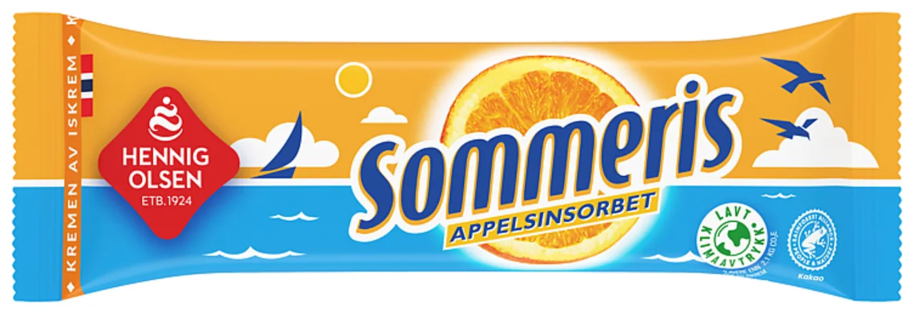SOMMERIS APPELSIN SORBET MED SJOKOLADEOVERTREKK 90ML