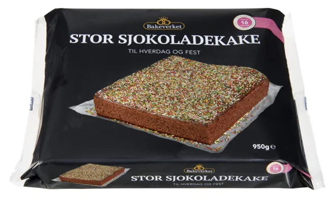 STOR SJOKOLADEKAKE 950G BAKEVERKET STOR SJOKOLADEKAKE 950G BAKEVERKET