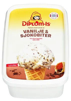 Vanilje Med Sjokobiter 1.2l Diplom-Is