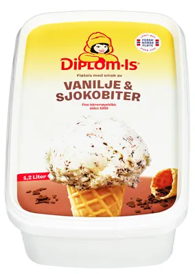 VANILJE MED SJOKOBITER 1.2L DIPLOM-IS VANILJE MED SJOKOBITER 1.2L DIPLOM-IS