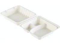 Bagasse Fiberboks 3r Hvit M/Hengslet Lokk 236x231x81