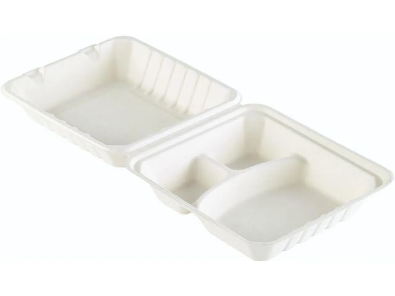 BAGASSE FIBERBOKS 3R HVIT M/HENGSLET LOKK 236X231X81