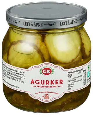 Agurker Riflekuttede Skiver 530g Gk Agurker Riflekuttede Skiver 530g Gk