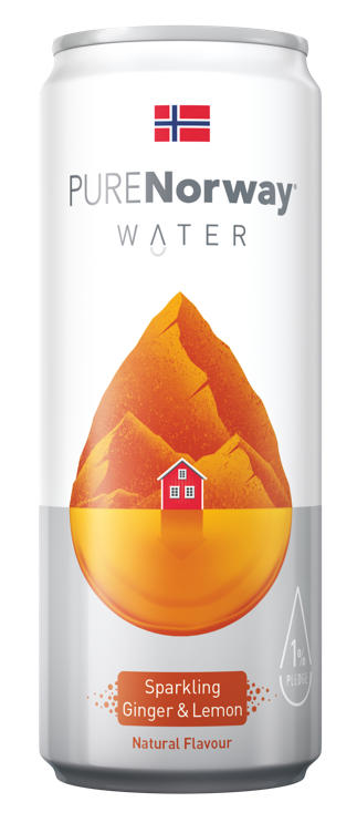 PURE NORWAY WATER SPARKLING GINGER & LEMON 33CL