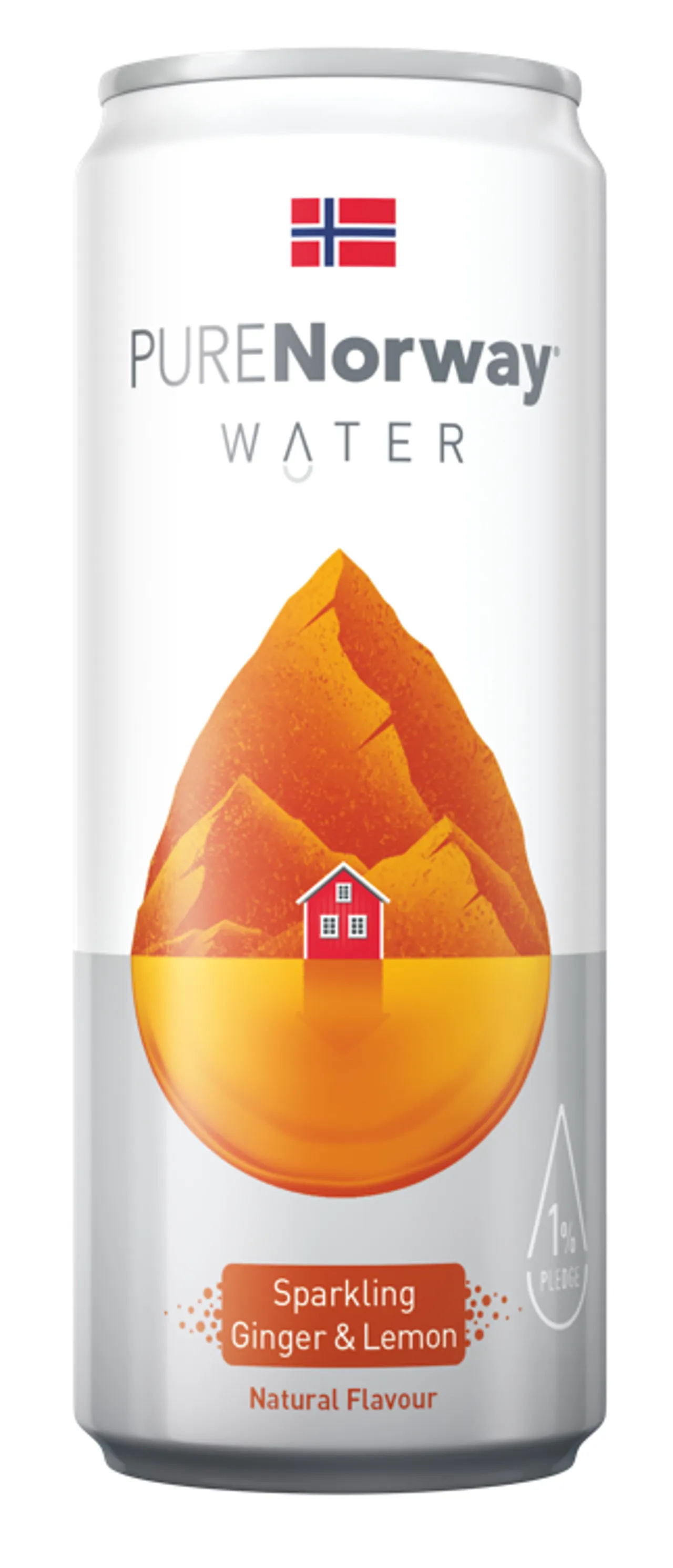 PURE NORWAY WATER SPARKLING GINGER & LEMON 33CL