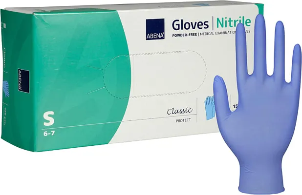 UNDERSØKELSESHANSKE ABENA CLASSIC S BLÅ NITRIL PUDDERFRI UNDERSØKELSESHANSKE ABENA CLASSIC S BLÅ NITRIL PUDDERFRI