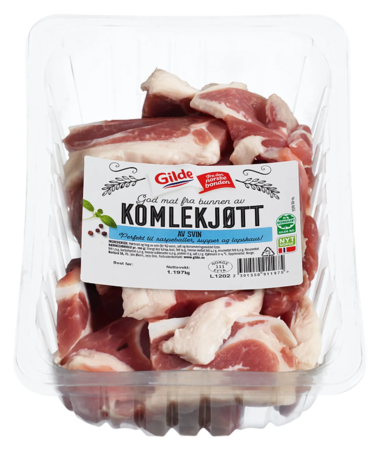 SVIN KOMLEKJØTT 1KG