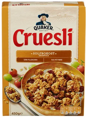 QUAKER CRUESLI SOLFROKOST 450G QUAKER CRUESLI SOLFROKOST 450G