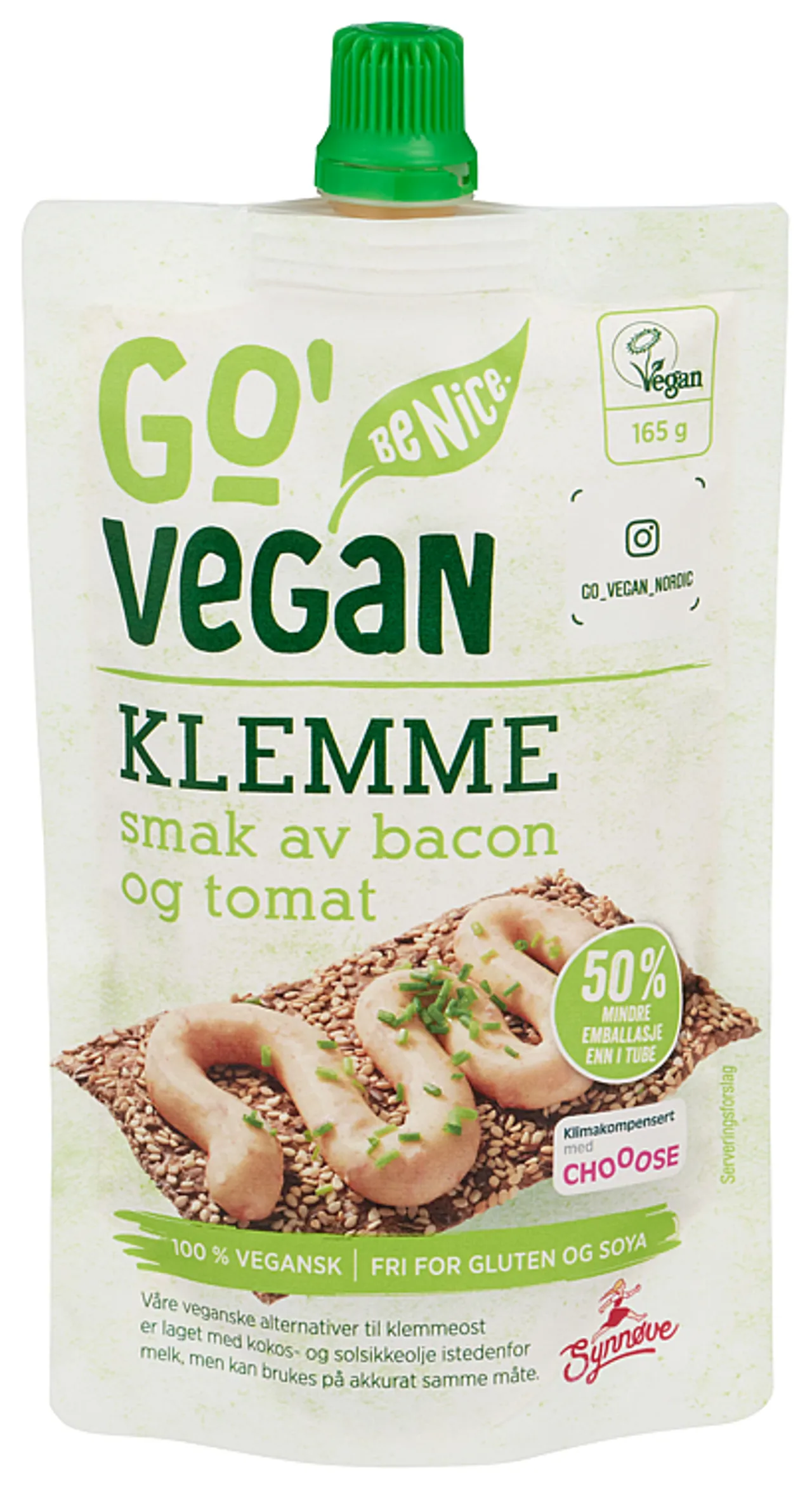GO'VEGAN KLEMME SMAK AV BACON & TOMAT 165G