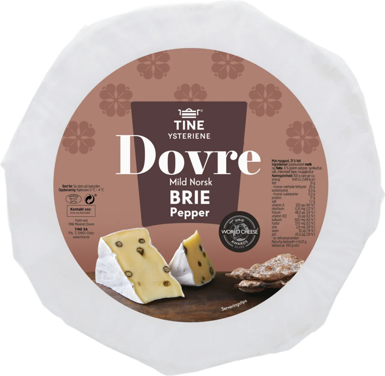 DOVRE NORSK BRIE PEPPER 2KG TINE