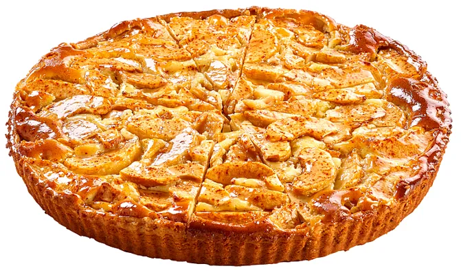 Apple Tart Normande Eplekake Tin Og Server Ferdig Delt