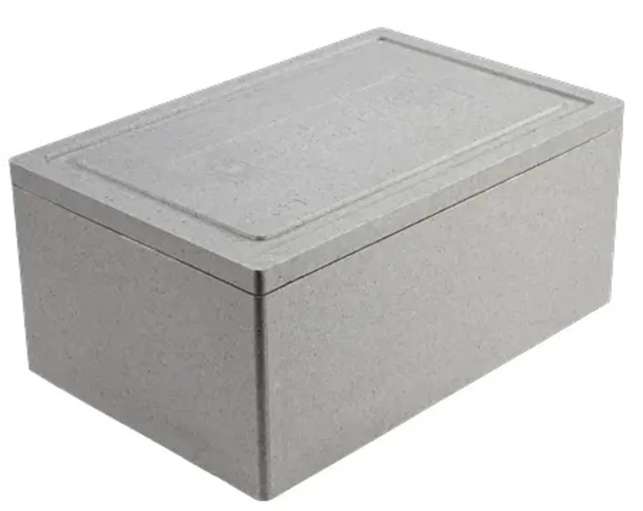 TRANSPORTKASSE GRÅ MED LOKK 1STK