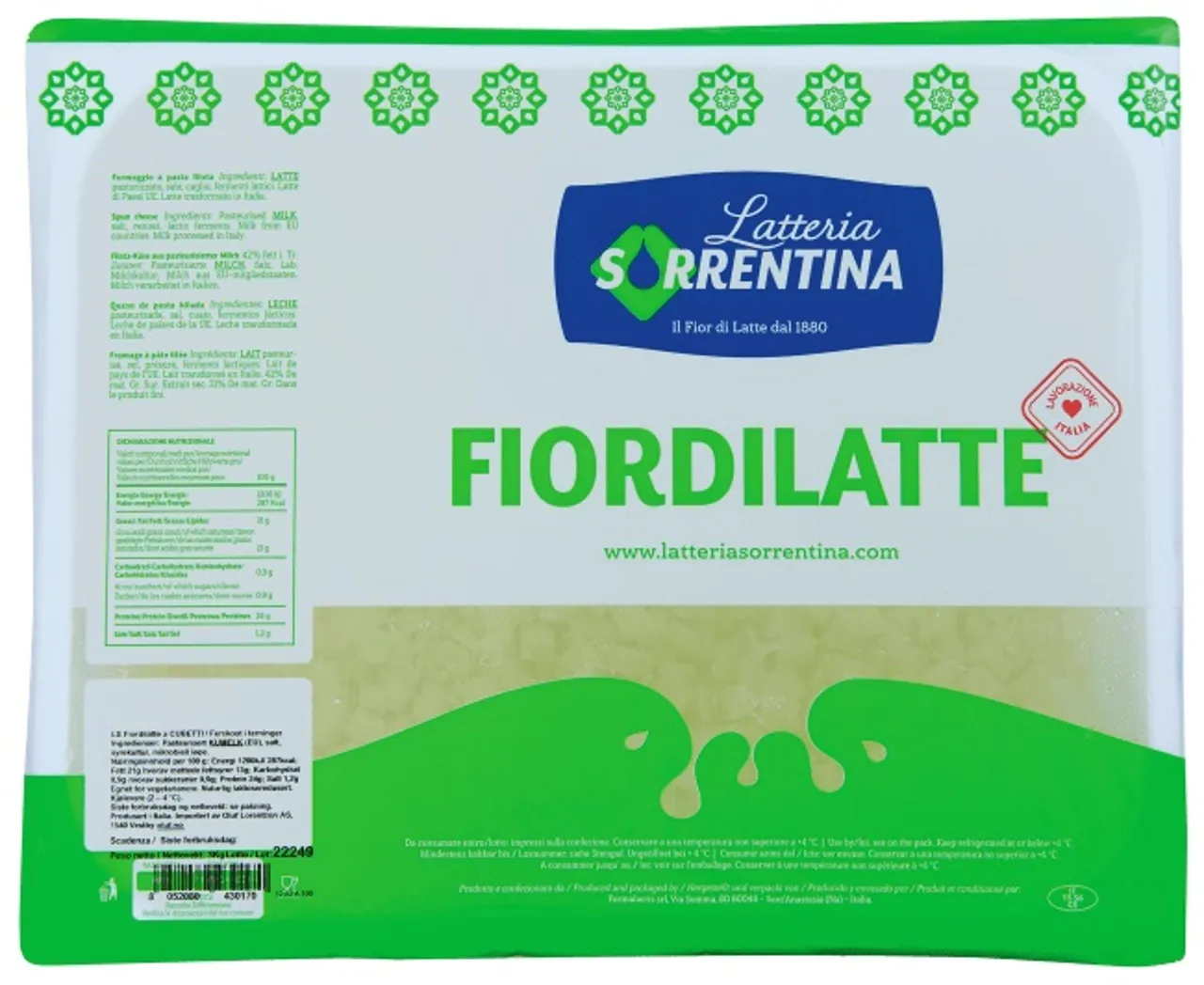 FIORDILATTE KUBER 3KG LATTERIA SORRENTINA