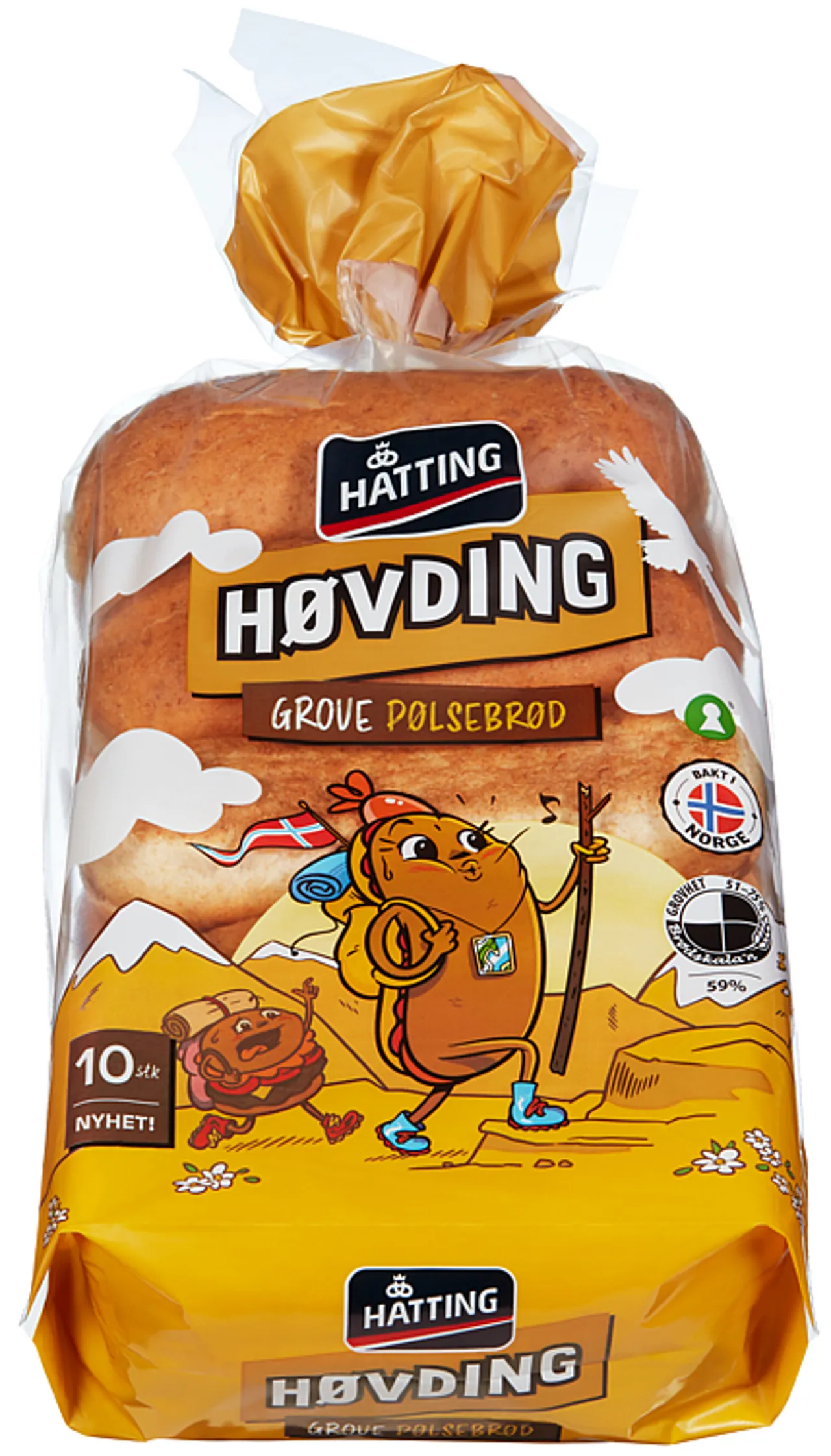 HØVDING GROVE PØLSEBRØD 40GX10STK