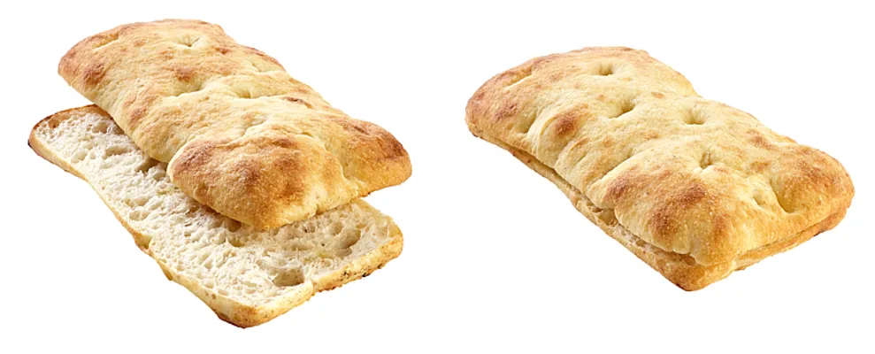 SCHIACCIATA FOCACCIA WHITE PRE-SLICED 100G SCHIACCIATA FOCACCIA WHITE PRE-SLICED 100G