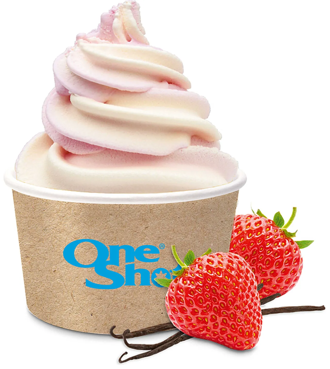 ISKREM JORDBÆR & VANILJE 18 STK A 100G ONE SHOT