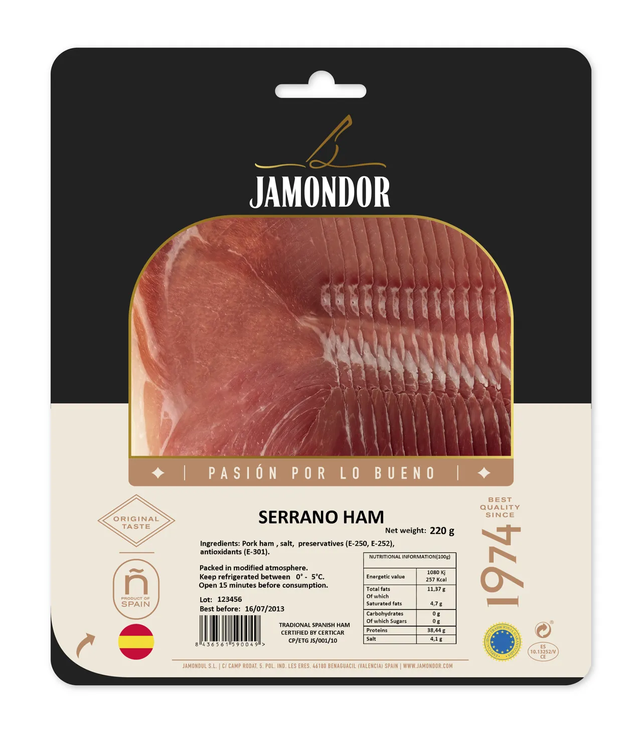 SERRANO SKINKE JAMONDUL SKIVER 220G