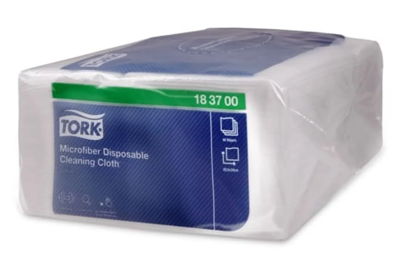 TORK MIKROFIBER RENGJ.KLUT ENGANGS HVIT 8X40