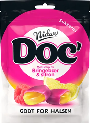 Doc' Halslinser Bringebær Sitron 50g