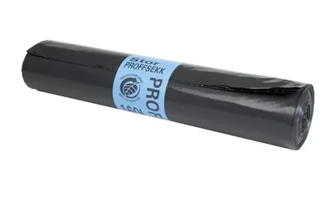 AVFALLSEKK SORT 160L 77X125CM 70MY 120STK AVFALLSEKK SORT 160L 77X125CM 70MY 120STK