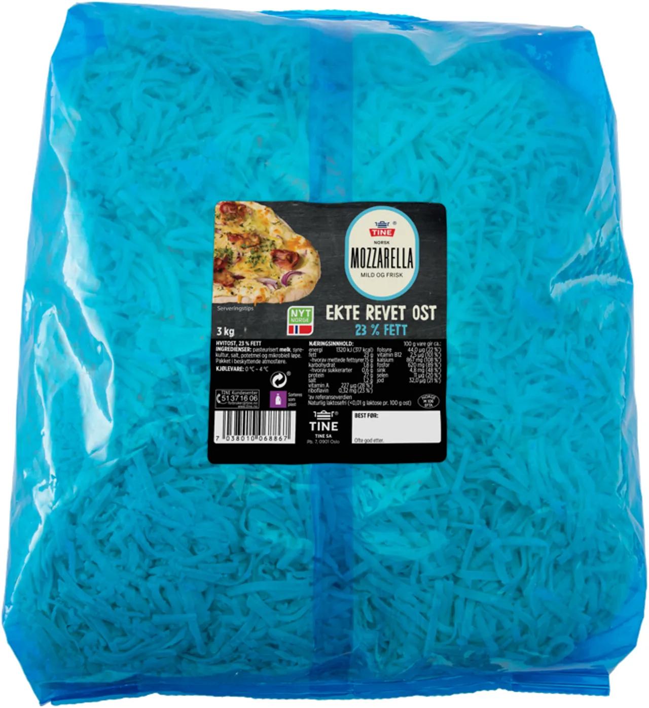 REVET MOZZARELLA 23% 3KG TINE