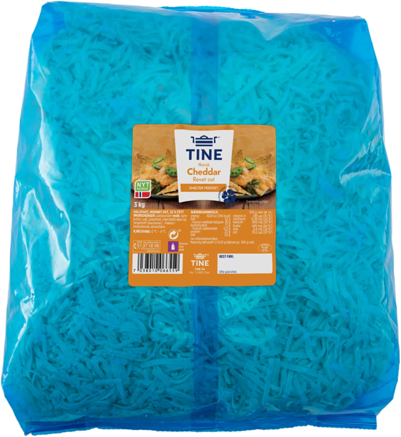 REVET NORSK CHEDDAR 3KG TINE