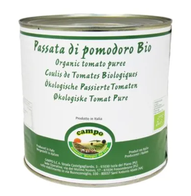 TOMAT PASSATA. 2.5 KG ØKOLOGISK TOMAT PASSATA. 2.5 KG ØKOLOGISK