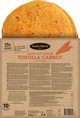 Tortilla Carrot 10"/25 Cm 620g Santa Maria