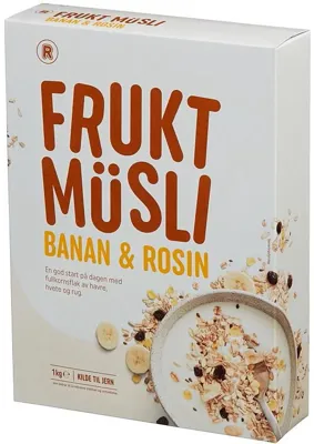 MÜSLI M/ROSINER & BANAN 1KG MÜSLI M/ROSINER & BANAN 1KG