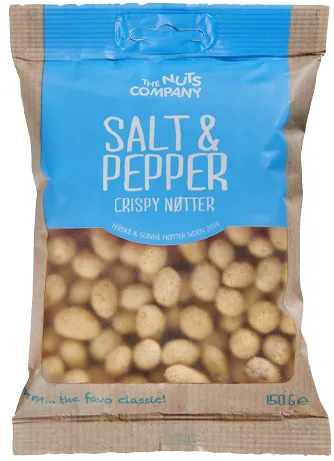 COATEDE PEANØTTER - SALT & PEPPER 150G COATEDE PEANØTTER - SALT & PEPPER 150G