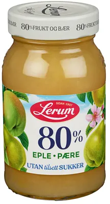 Eple-Pæresyltetøy Utan Tilsett Sukker 320g Lerum