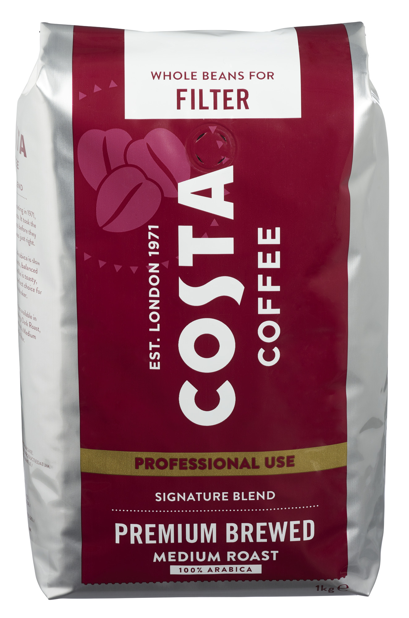 COSTA PREMIUM BREWED MEDIUM ROAST BØNNER