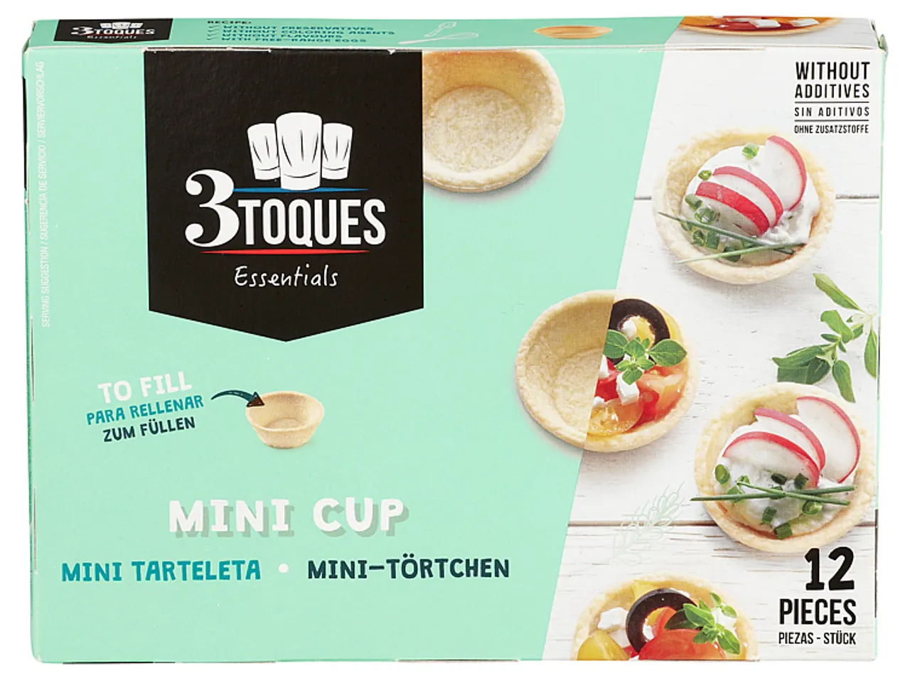 COCKTAIL TARTELETTER 12STK 3 TOQUES