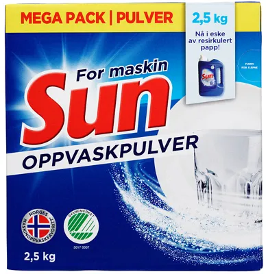 SUN MASKINOPPVASKPULVER 2.5KG SUN MASKINOPPVASKPULVER 2.5KG