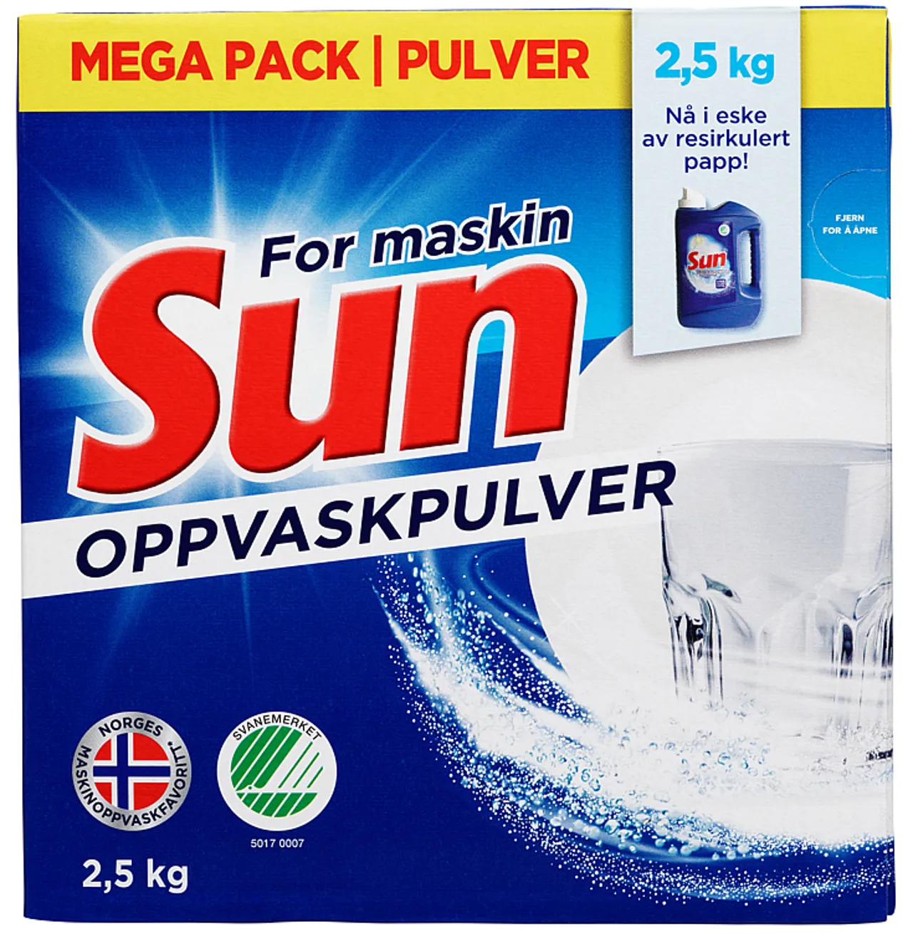SUN MASKINOPPVASKPULVER 2.5KG