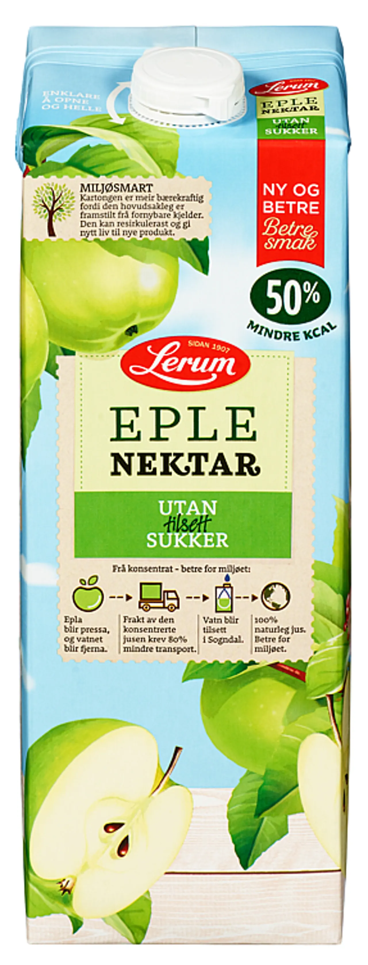 EPLENEKTAR UTAN TILSETT SUKKER 1.5L LERUM