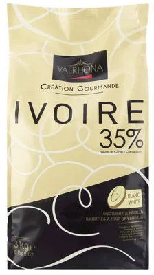 Sjokolade Hvit 35% "Ivoire" 3kg Valrhona