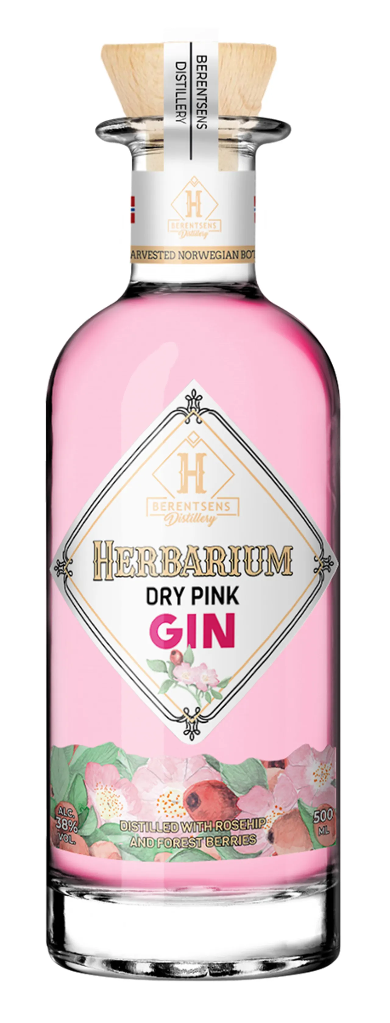 HERBARIUM DRY PINK GIN 38% 50CL