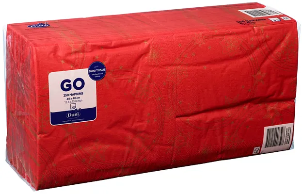 SERVIETT 3L40CM STAR SHINE RØD SERVIETT 3L40CM STAR SHINE RØD