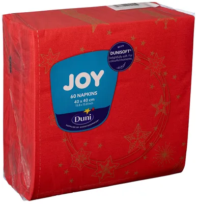 SERVIETT DUNISOFT 40CM STAR SHINE RØD SERVIETT DUNISOFT 40CM STAR SHINE RØD