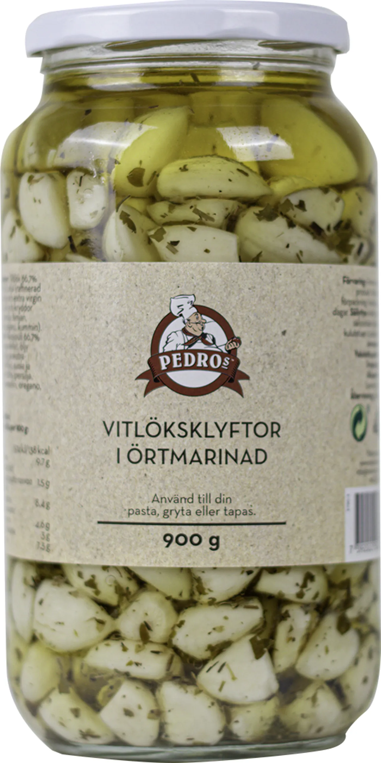 HVITLØK I URTER 950G PEDROS