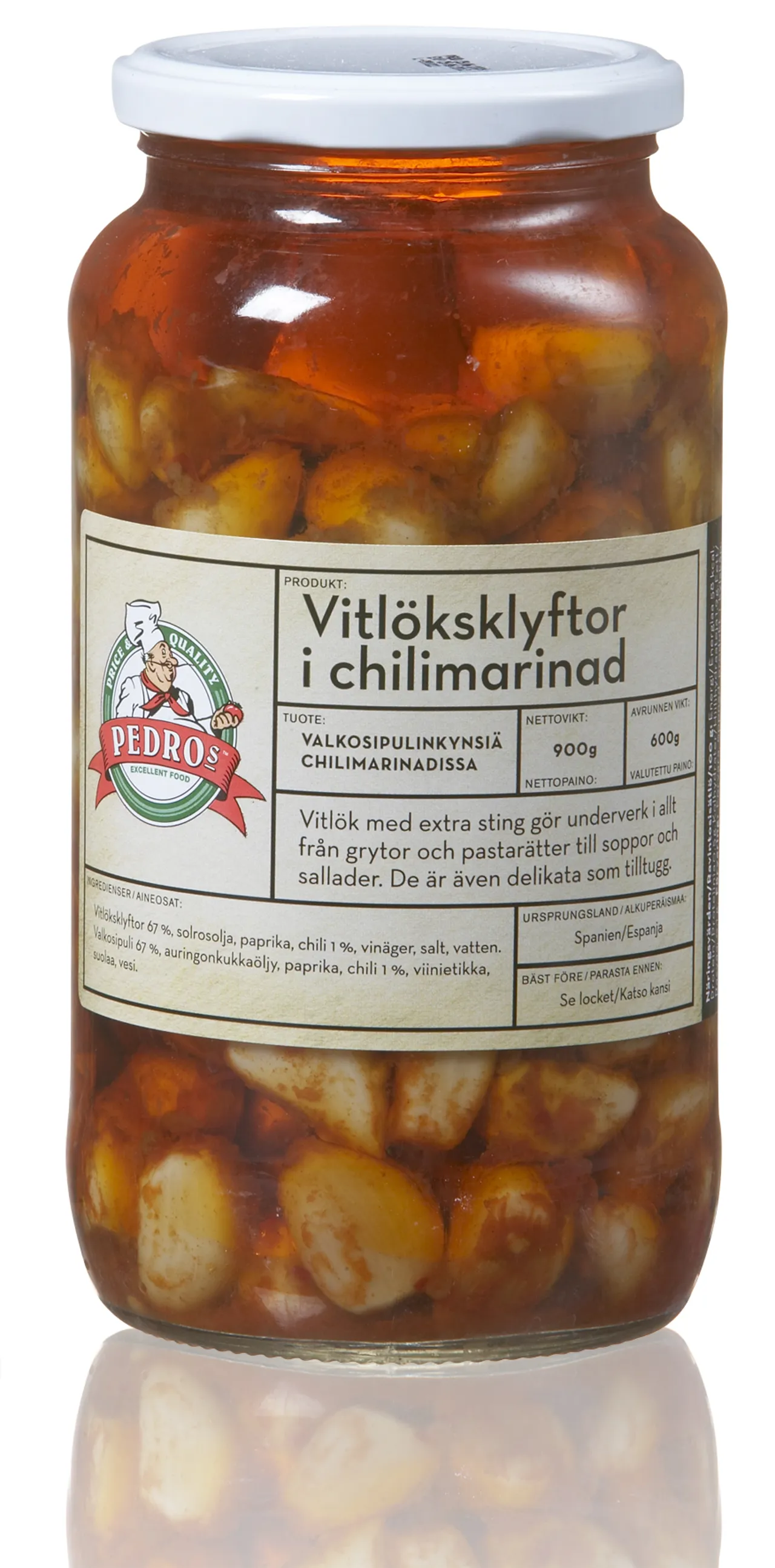 HVITLØK I CHILI 950G PEDROS