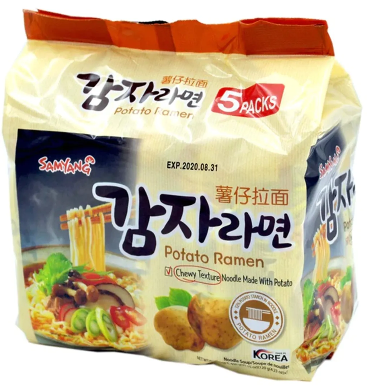 INSTANT NOODLES POTATO RAMEN 5X120G SAMYANG