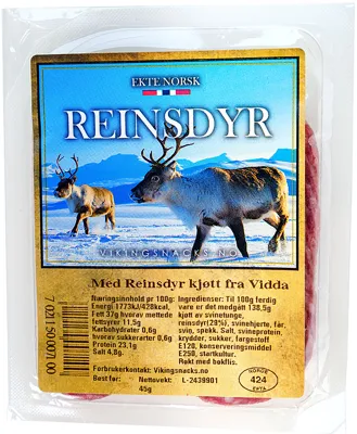 REINSDYRPØLSE 45G NORSKE MAT TRADISJONER AS REINSDYRPØLSE 45G NORSKE MAT TRADISJONER AS