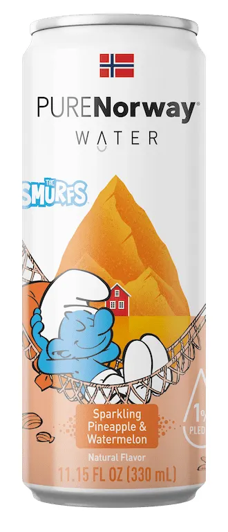PURE NORWAY WATER SMURF PINEAPPLE&WATERMELON 33CL PURE NORWAY WATER SMURF PINEAPPLE&WATERMELON 33CL