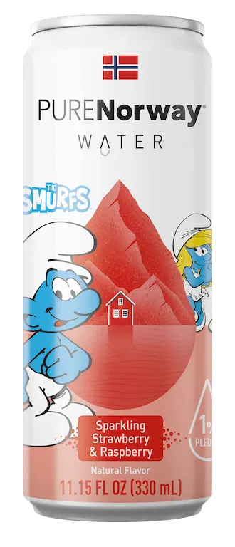 PURE NORWAY WATER SMURF STRAWBERRY & RASPBERRY 33CL PURE NORWAY WATER SMURF STRAWBERRY & RASPBERRY 33CL
