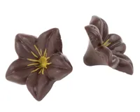 Sjokoladepynt Sort Blomst 30mm, 76 Stk