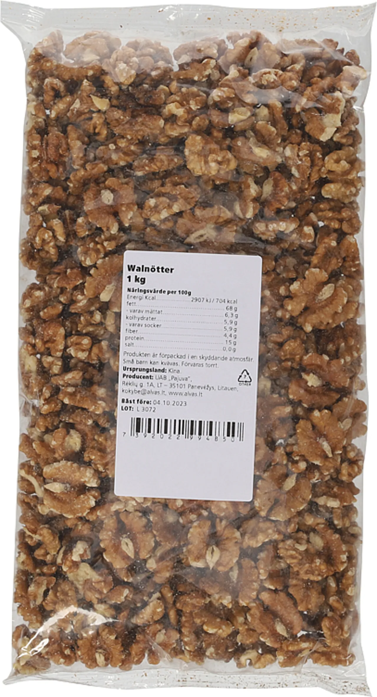 VALNØTTKJERNER NATURELL 1KG PEDROS