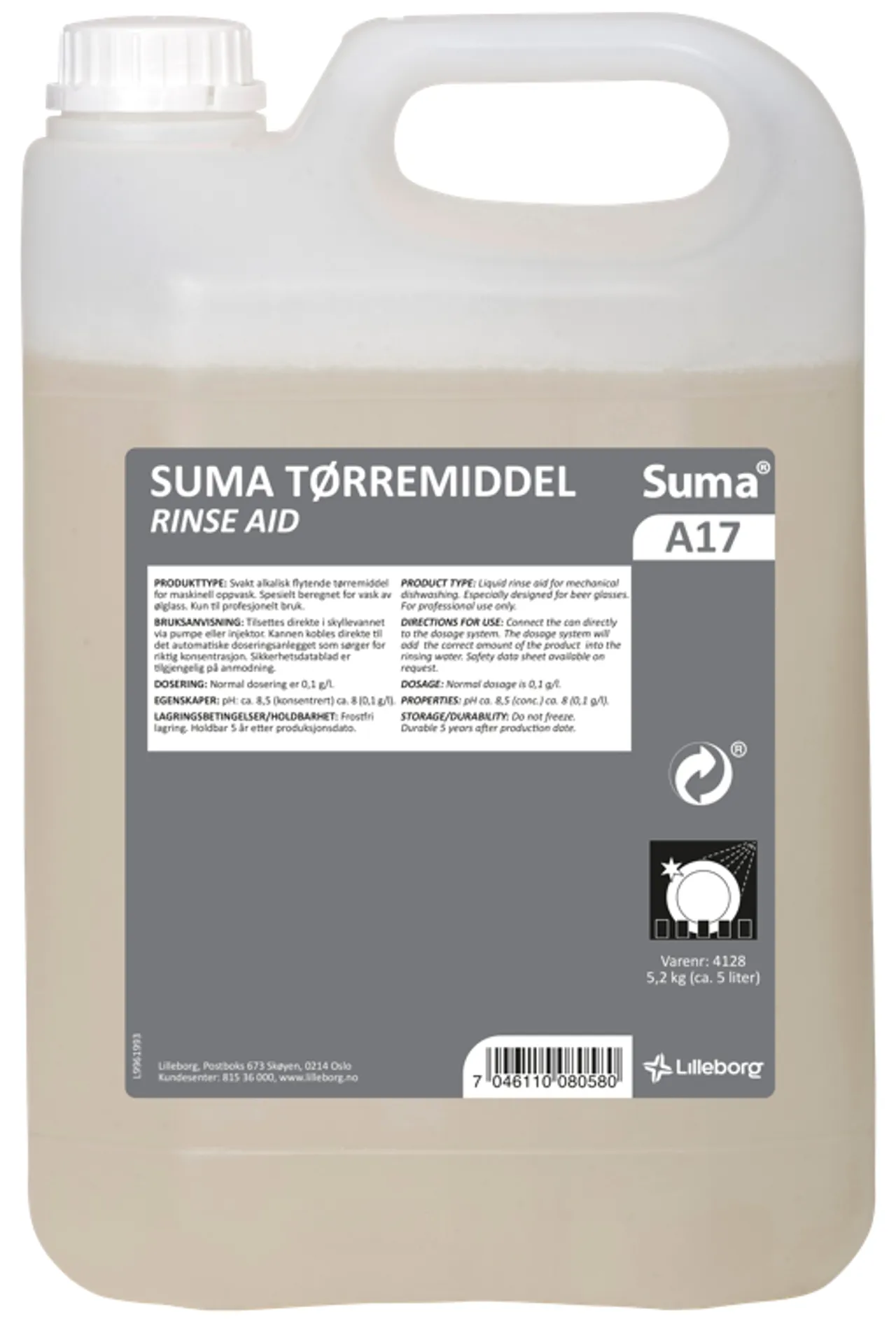 SUMA TØRREMIDDEL A17 MASKINOPPVASK (CA. 5L)