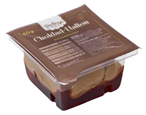 SJOKOLADE- OG BRINGEBÆRMOUSSE PORSJON 60 G (FRÖDINGE), KARTO SJOKOLADE- OG BRINGEBÆRMOUSSE PORSJON 60 G (FRÖDINGE), KARTO